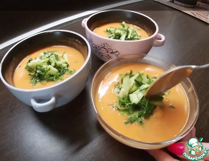 Рецепт: Гаспачо! Холодный суп из томатов, то что нужно в жару