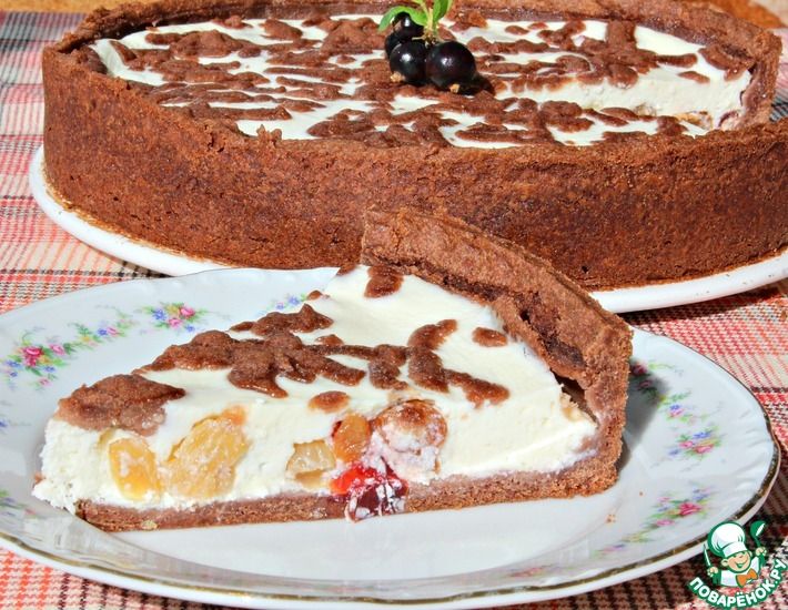 Рецепт: Творожный пирог с сухофруктами