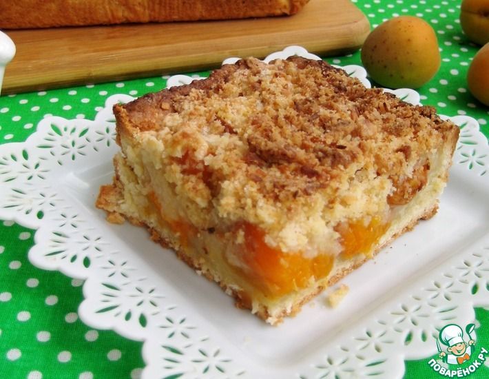 Рецепт: Кокосовый пирог с абрикосами и штрейзелем