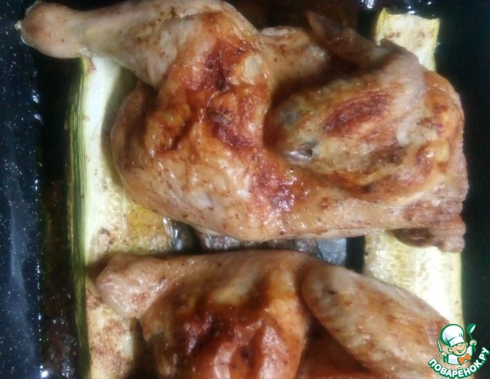 Рецепт: Курица на кабачках