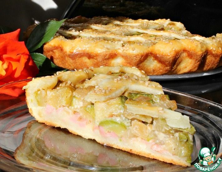 Рецепт: Пирог с кабачками на творожном тесте