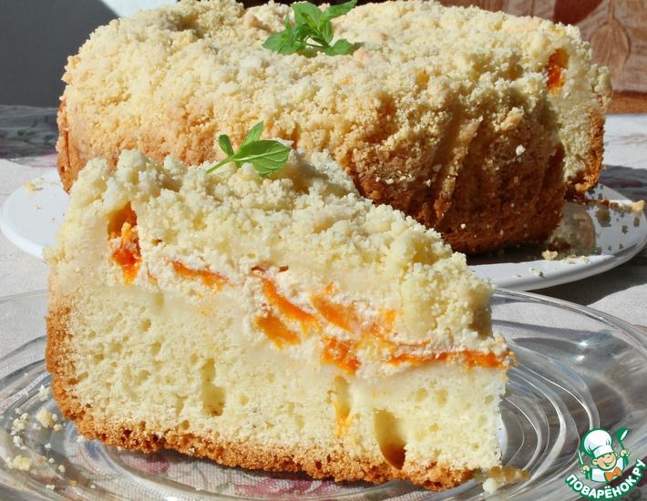 Рецепт: Пирог с абрикосами и штрейзелем