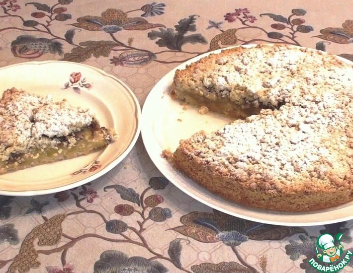 Рецепт: Яблочный песочный пирог крамбл