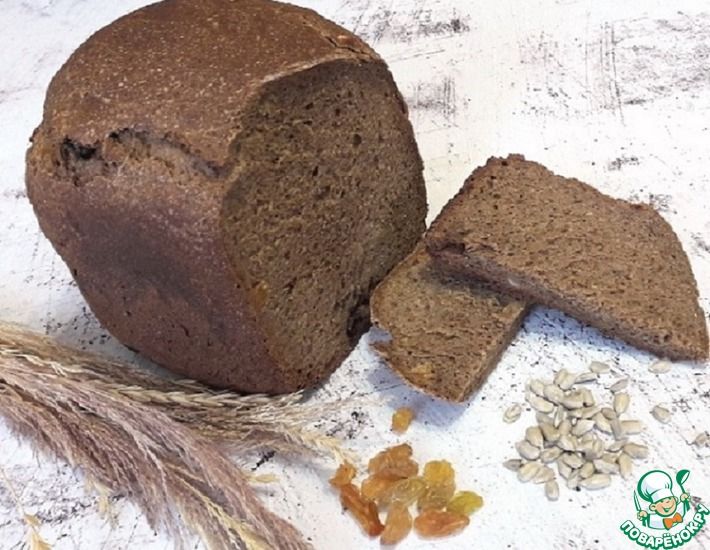 Рецепт: Пшенично-ржаной хлеб с изюмом