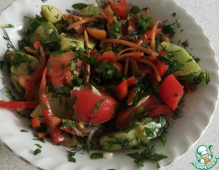 Рецепт: Теплый салат с кабачком