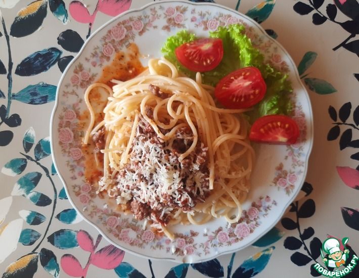 Рецепт: Спагетти Болоньезе на скорую руку