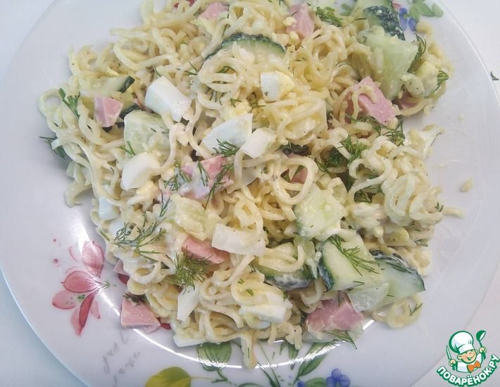Рецепт: Весенний салат с вермишелью быстрого приготовления