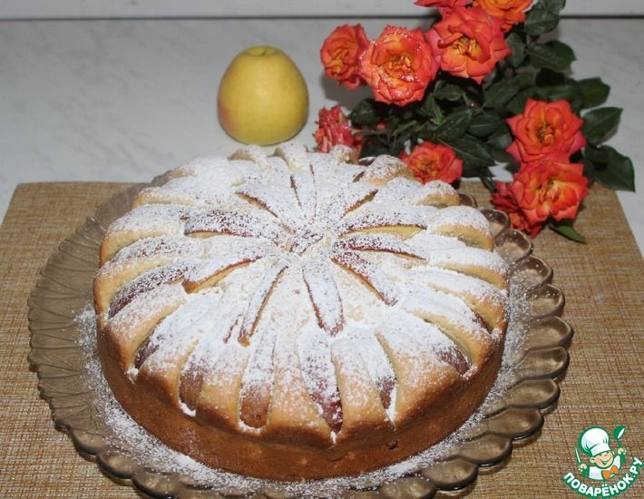 Рецепт: Творожная шарлотка с яблоками