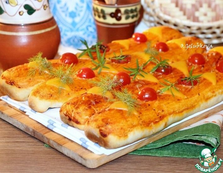 Рецепт: Пицца-багет фаршированная