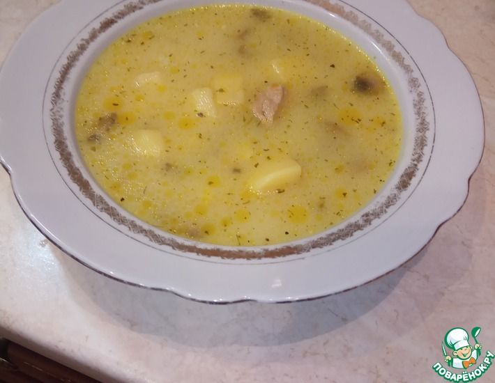 Рецепт: Суп с грибами и сыром
