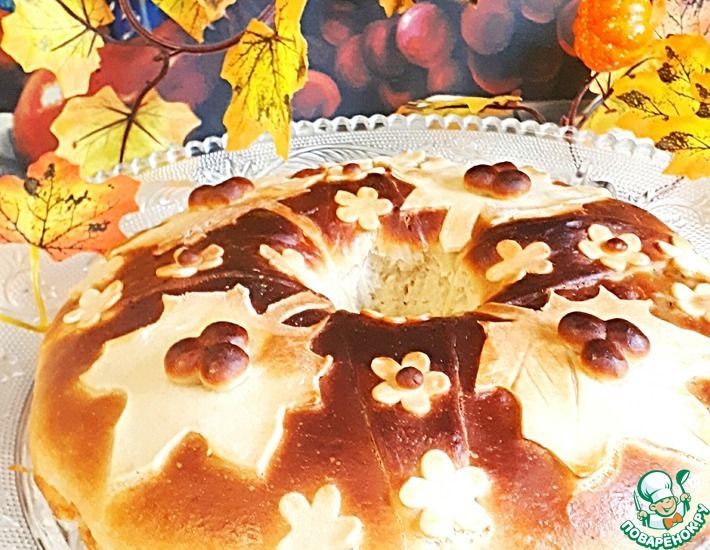 Рецепт: Пирог-калач Осенние листья