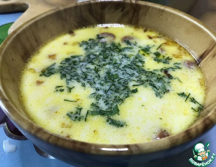 Рецепт: Сырный суп-просто до безобразия, вкусно до ужаса