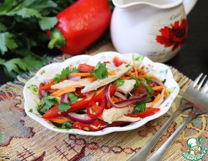 Рецепт: Мясной салат с овощами