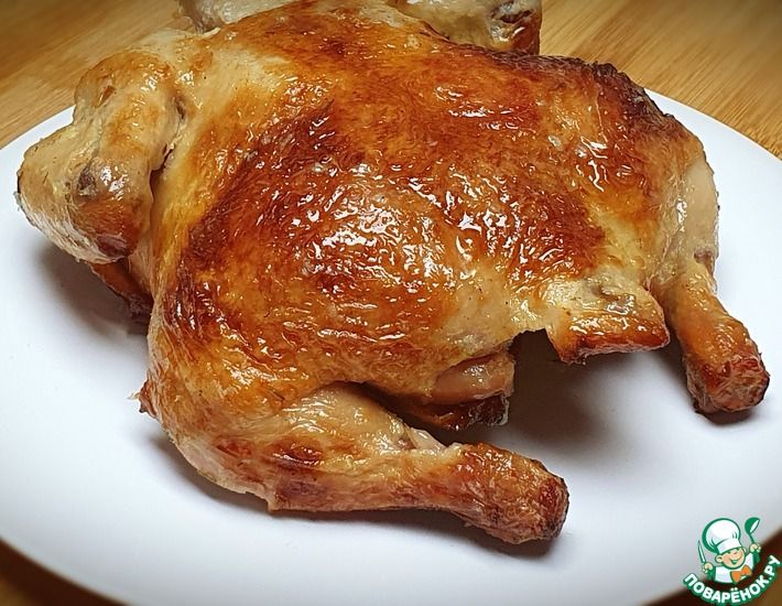 Рецепт: Курица запеченная в духовке с румяной корочкой