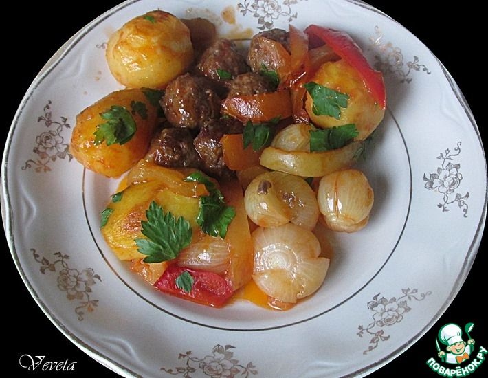 Рецепт: Фрикадельки с картошкой и луком