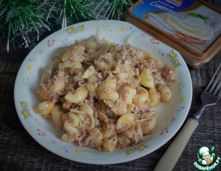Рецепт: Макароны с мясом и сливочным сыром