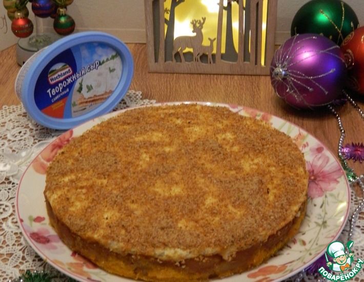Рецепт: Запеканка тыквенно-яблочная с сыром и творогом