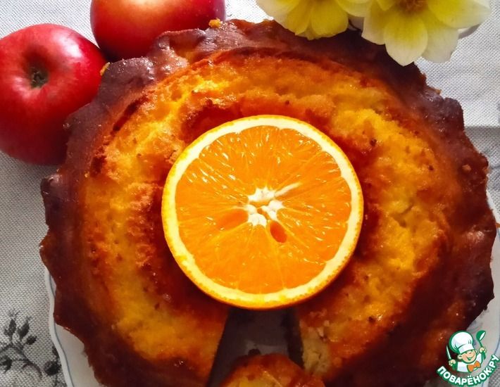 Рецепт: Яблочный кекс с апельсиновой пропиткой