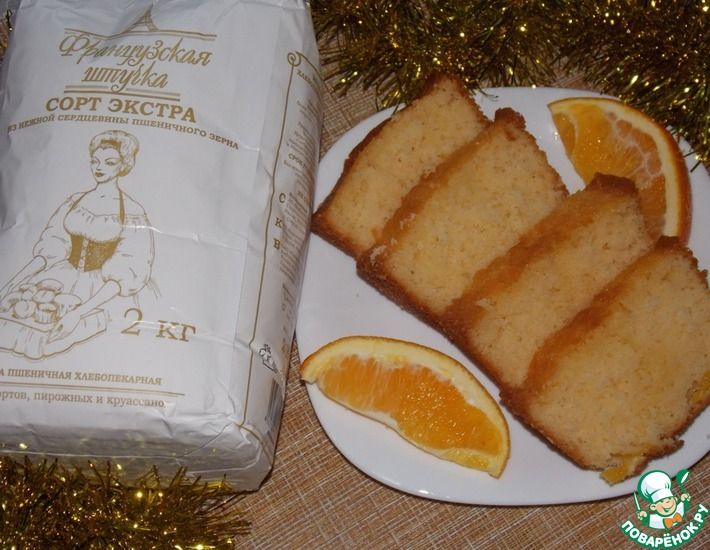 Рецепт: Нежный кекс с кусочками апельсина