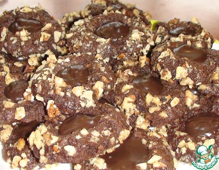 Рецепт: Печенье Шоколадные гнезда