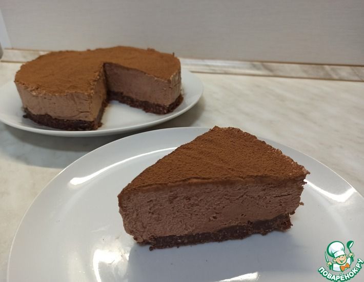 Рецепт: Шоколадный чизкейк-торт без выпечки