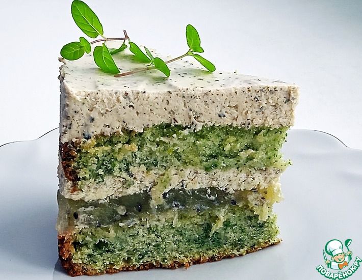 Рецепт: Мятный зеленый торт