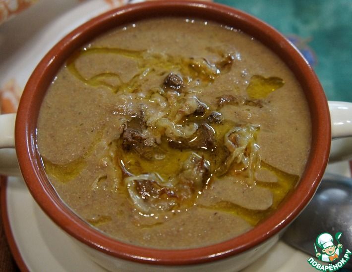 Рецепт: Суп-пюре из печени с грибами
