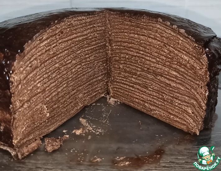 Рецепт: Шоколадный блинный торт