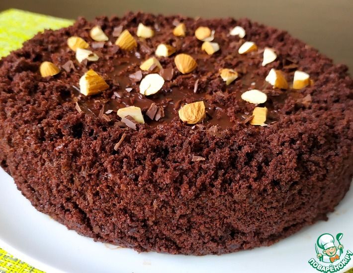 Рецепт: Влажный шоколадный пирог без яиц