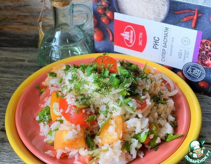 Рецепт: Салат с рисом и помидорами
