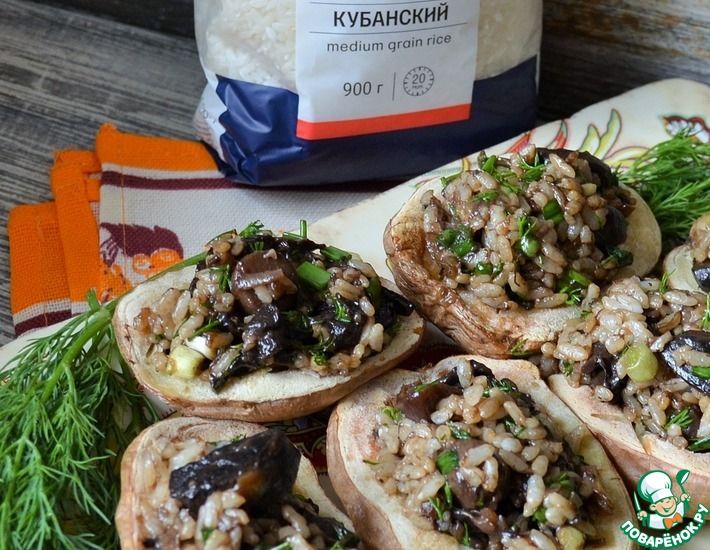 Рецепт: Картофель фаршированный рисом и грибами