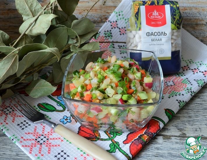Рецепт: Салат с фасолью По мотивам оливье