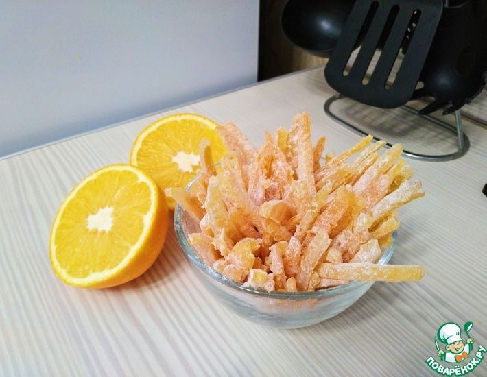 Рецепт: Цукаты из апельсиновых и лимонных корочек