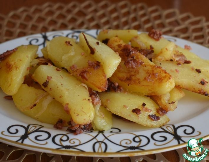 Рецепт: Картофель жареный в хрустящей крошке