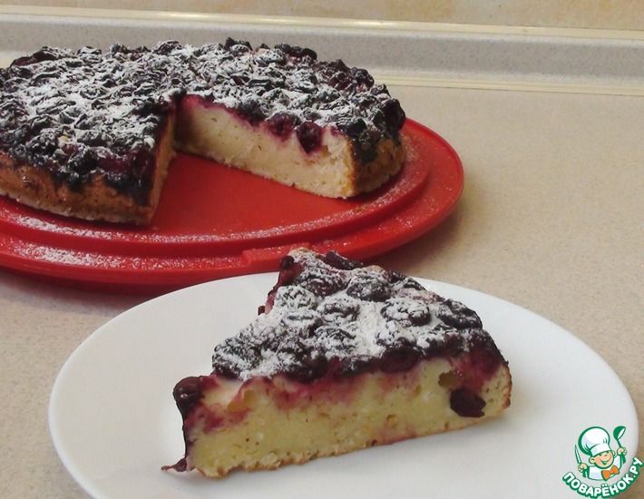 Рецепт: Творожно-вишневый пирог