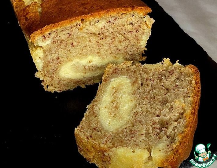 Рецепт: Банановый хлеб с творожной начинкой