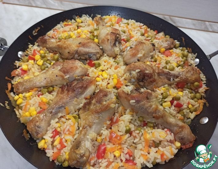 Рецепт: Рис с курицей по-каталонски