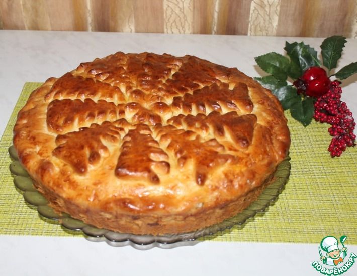 Рецепт: Пирог с халвой и грецкими орехами