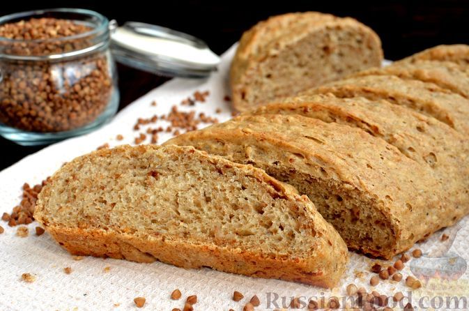 Фото к рецепту: Постный пшеничный хлеб с гречкой