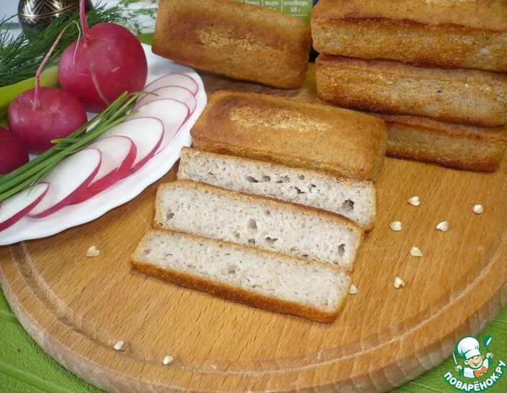 Рецепт: Бездрожжевой хлеб из зеленой гречки