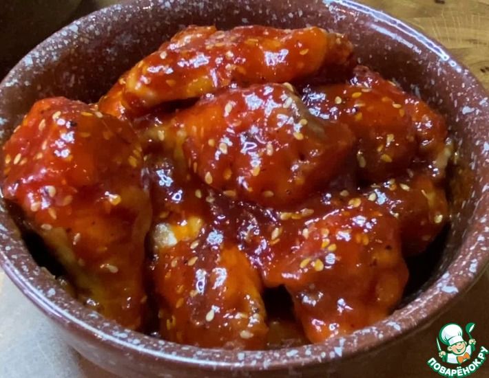 Рецепт: Куриные крылья в томатно-медовом соусе