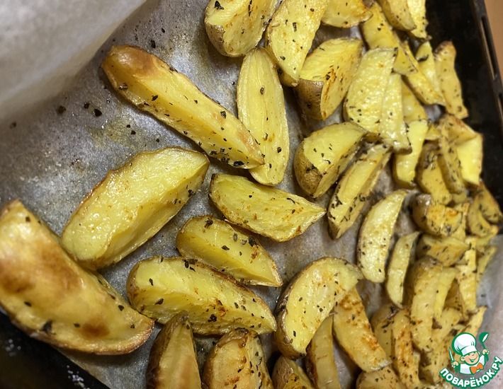 Рецепт: Картошка по деревенский с хрустящей корочкой