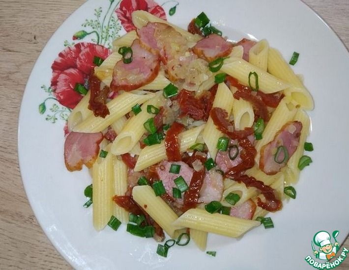 Рецепт: Паста Barilla без глютена с сыровяленой свининой и вялеными томатами