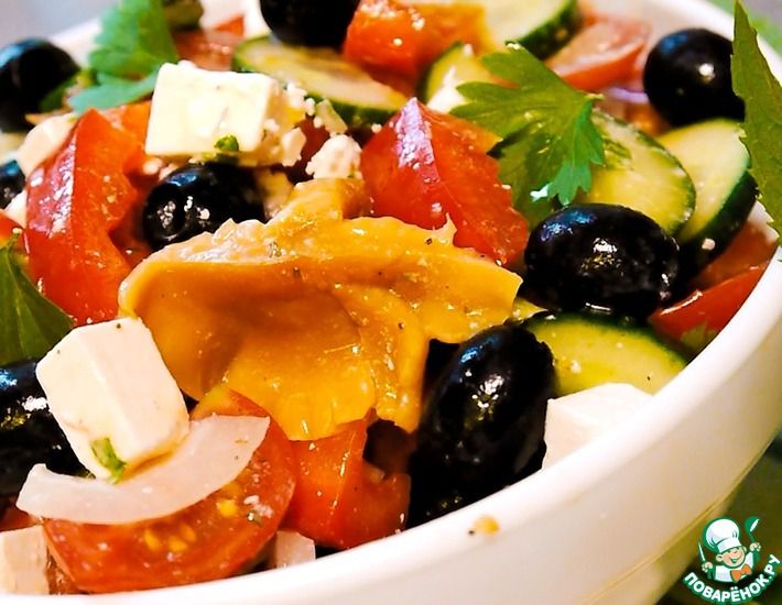 Рецепт: Греческий салат с грибами
