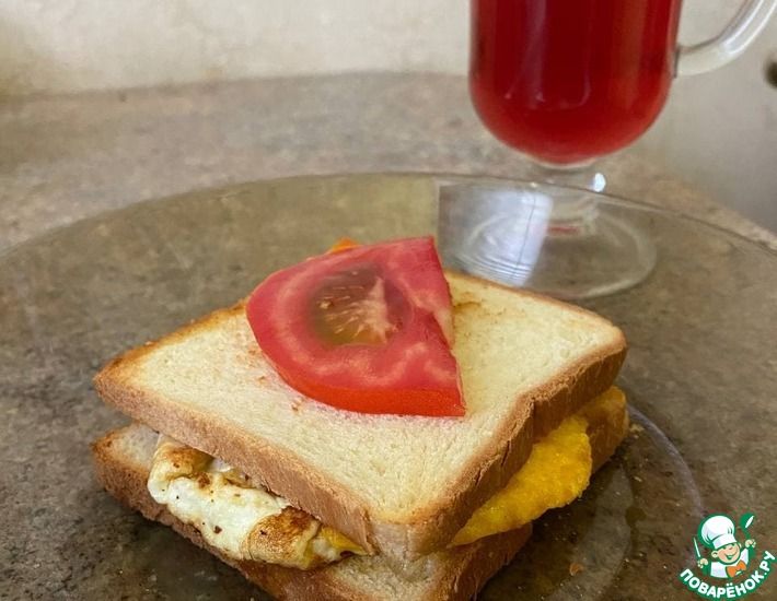 Рецепт: Крахмальные бутерхяки с яйцом и зеленью