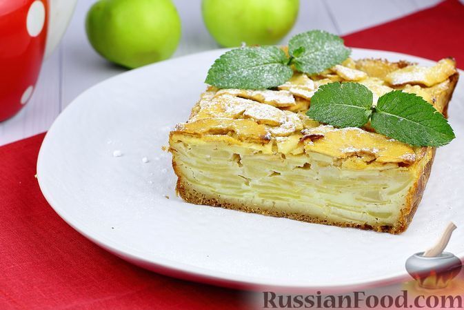 Фото к рецепту: Французский яблочный пирог "Невидимый"