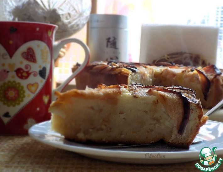 Рецепт: Яблочно-кабачковый овсяный пирог