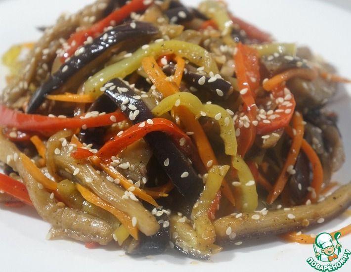 Рецепт: Салат по-корейски из баклажанов