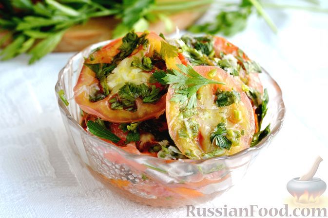 Фото к рецепту: Бурые (зелёные) помидоры в собственном соку (без уксуса)
