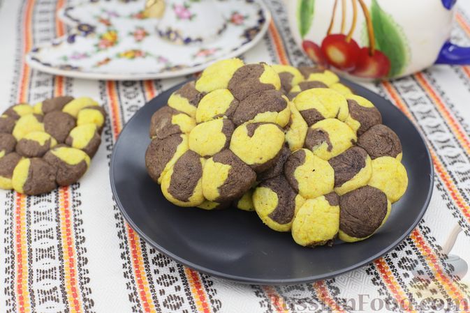 Фото к рецепту: Лимонно-шоколадное песочное печенье